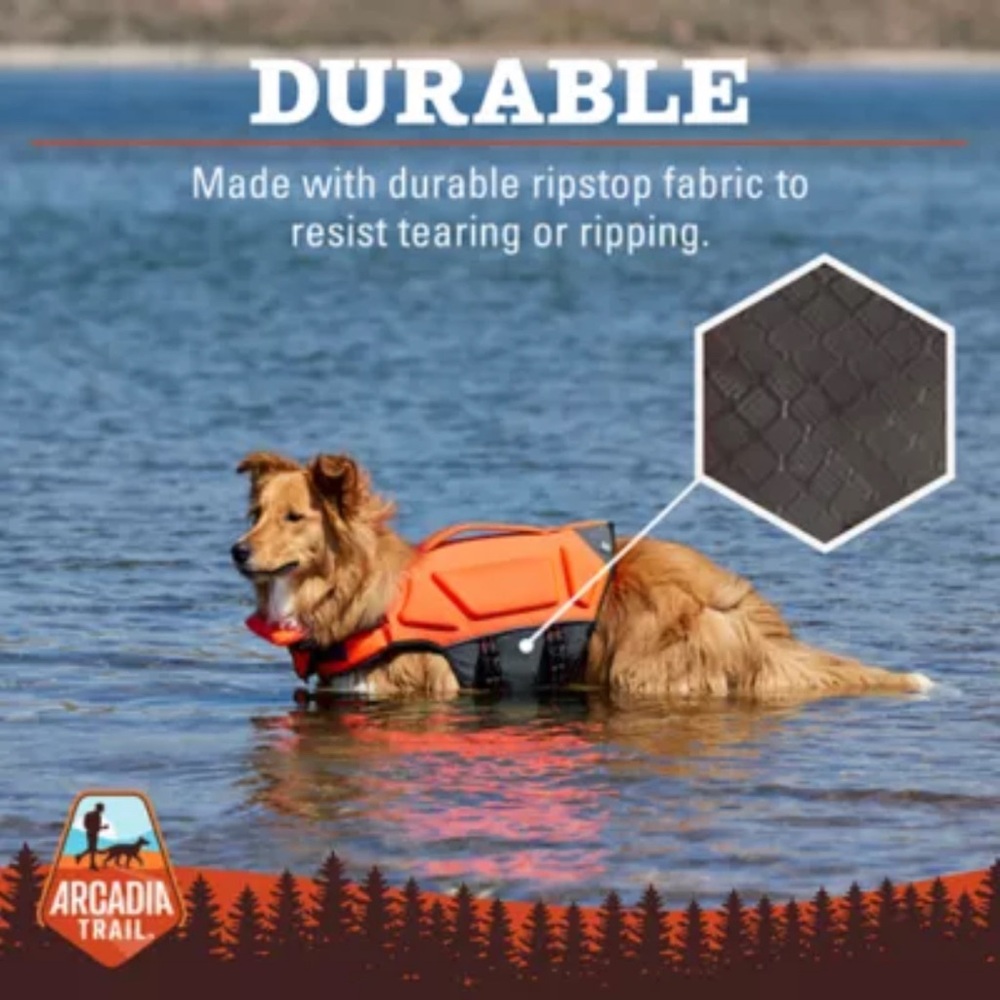 Arcadia Trail High Visibility Dog Life Jacket - coral Large and XL - Picture 5 of 5